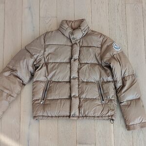 Moncler Beige Puffer with Blue Details on the interior